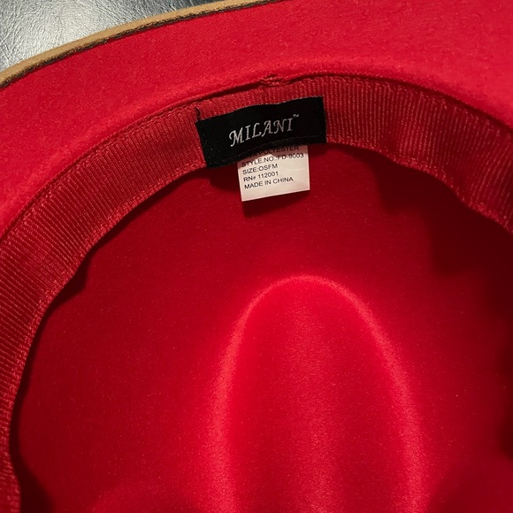 Milani two toned tan and red hat. - Picture 5 of 5
